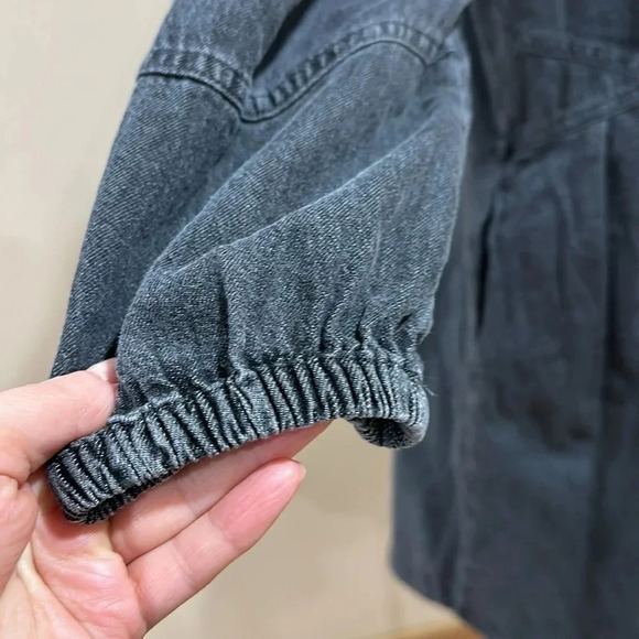 Time and Tru Women's Button Front Denim Mini Dress with Long Sleeves,A3 - Picture 4 of 13